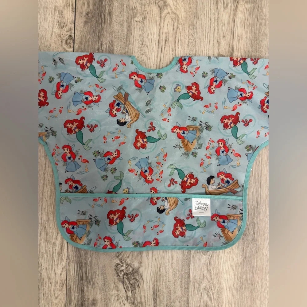 Disney little mermaid  Blue Bib with Long Sleeves
